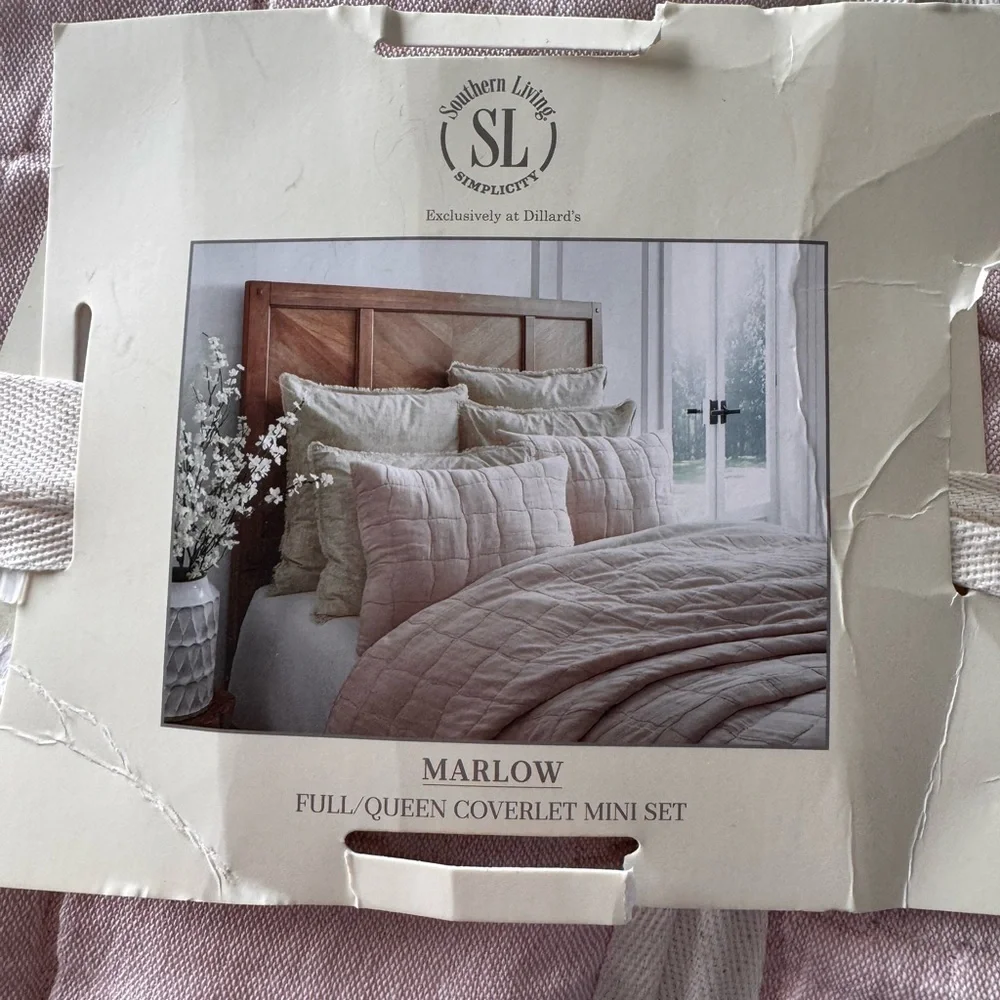 Southern Living Marlow Coverlet Mini Set Blush Pink